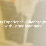 My Experience Collaborating with Other Members